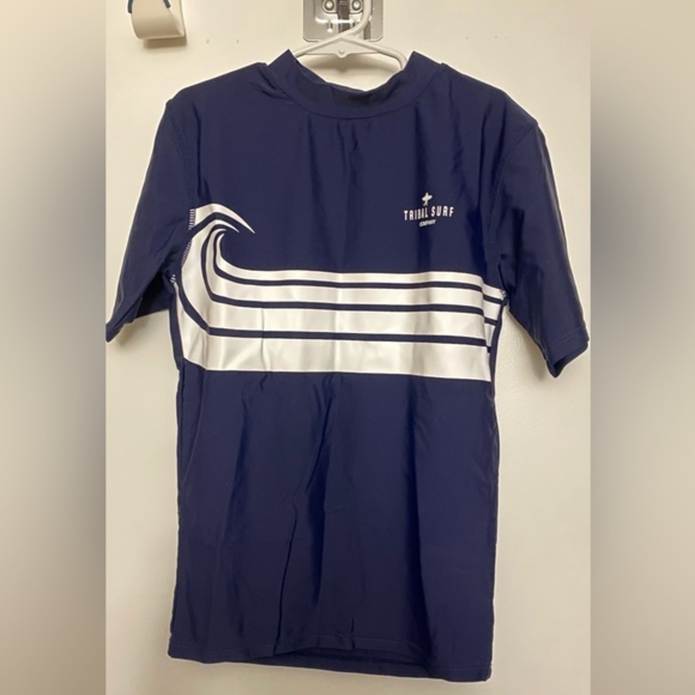 Sunspecs Navy Surf Rashguard Swim Shirt Boys 8-9Y